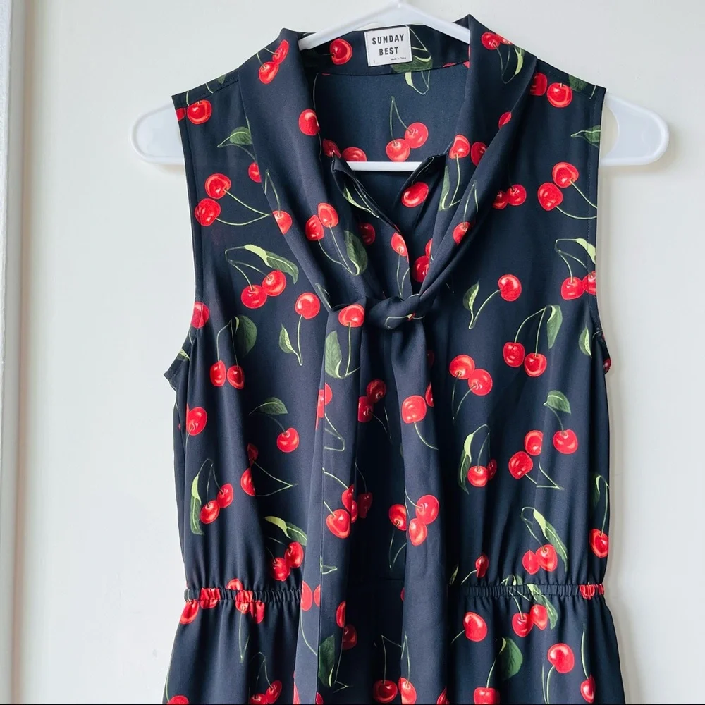 🔥Sales - Aritzia Sunday Best Veronica Dress Slvls Cherry - Size S - Picture 6 of 13